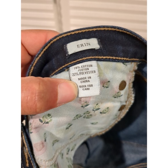 Abercrombie & Fitch Women's Blue Erin Dark Wash Stretch Skinny Jeans Size 28x28 - Picture 9 of 10